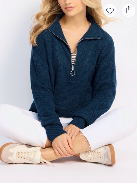 love ellie Sweaters - Love Ellie Belmira Half Zip Sweater Navy XL NWT